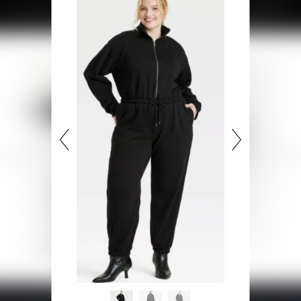 Universal Thread Black Zip-Up Jumpsuit